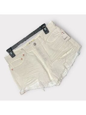 166 We The Free People NEW sz 26 White Denim Shorts Distressed Small Auction